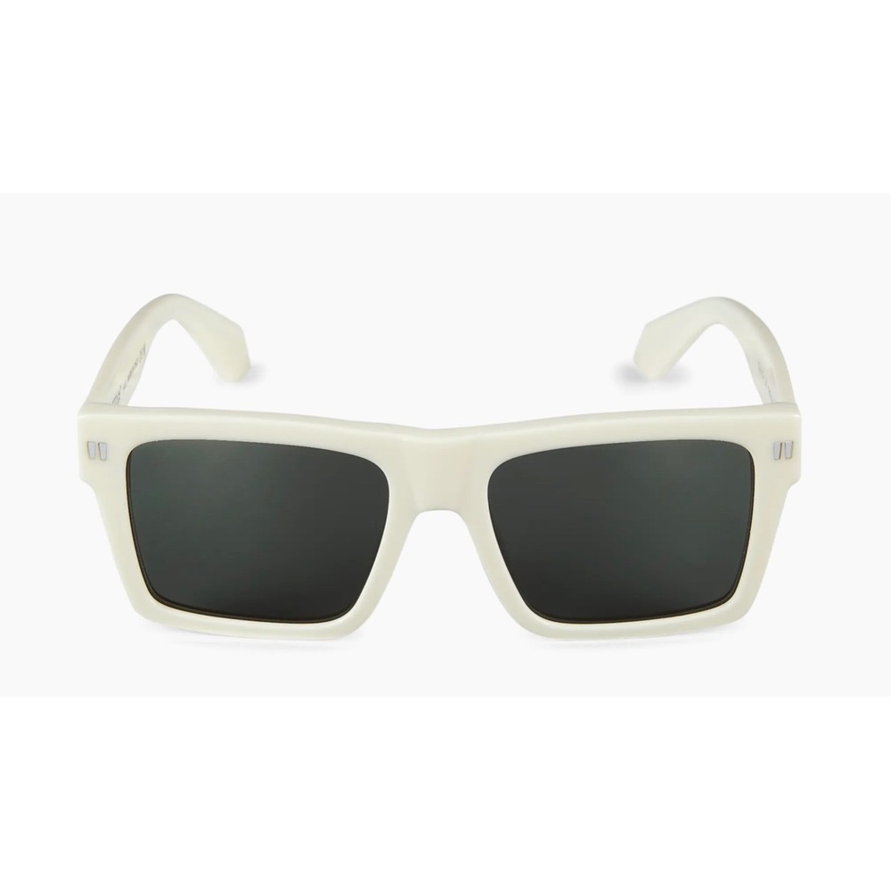 OFF WHITE Sunglasses Men Square Acetate Cream‎ Frame Dark Lens